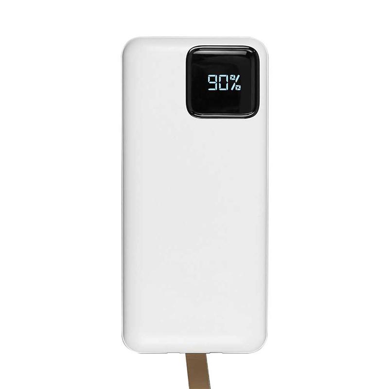 30000 mAh Powerbank with Built-in Cables & Leather Strap